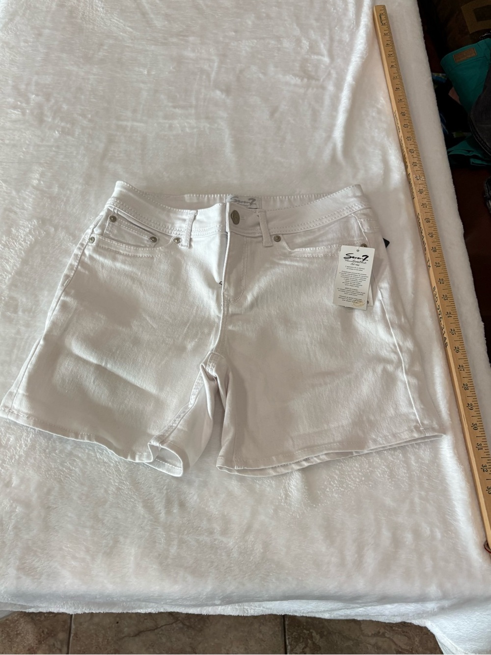 Seven7 White Denim Jean Shorts